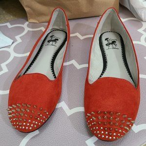 Circus by Sam Edelman Austin Silver Spike Red Flat